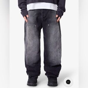 MNML Men's Relaxed Black-Grey Washed Jeans size 33 brand new no tags
